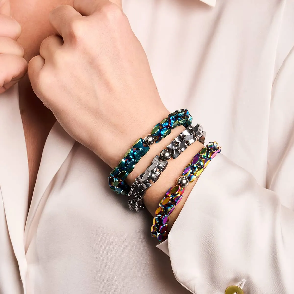 Classic Chrome | Monroe Links | Hourglass Bracelet