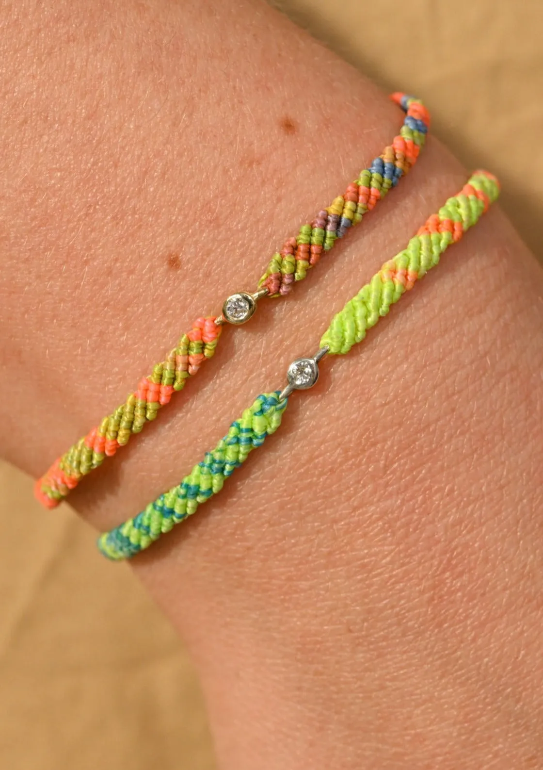 Classic Diamond Bracelet in Mixed Rainbow Stripe