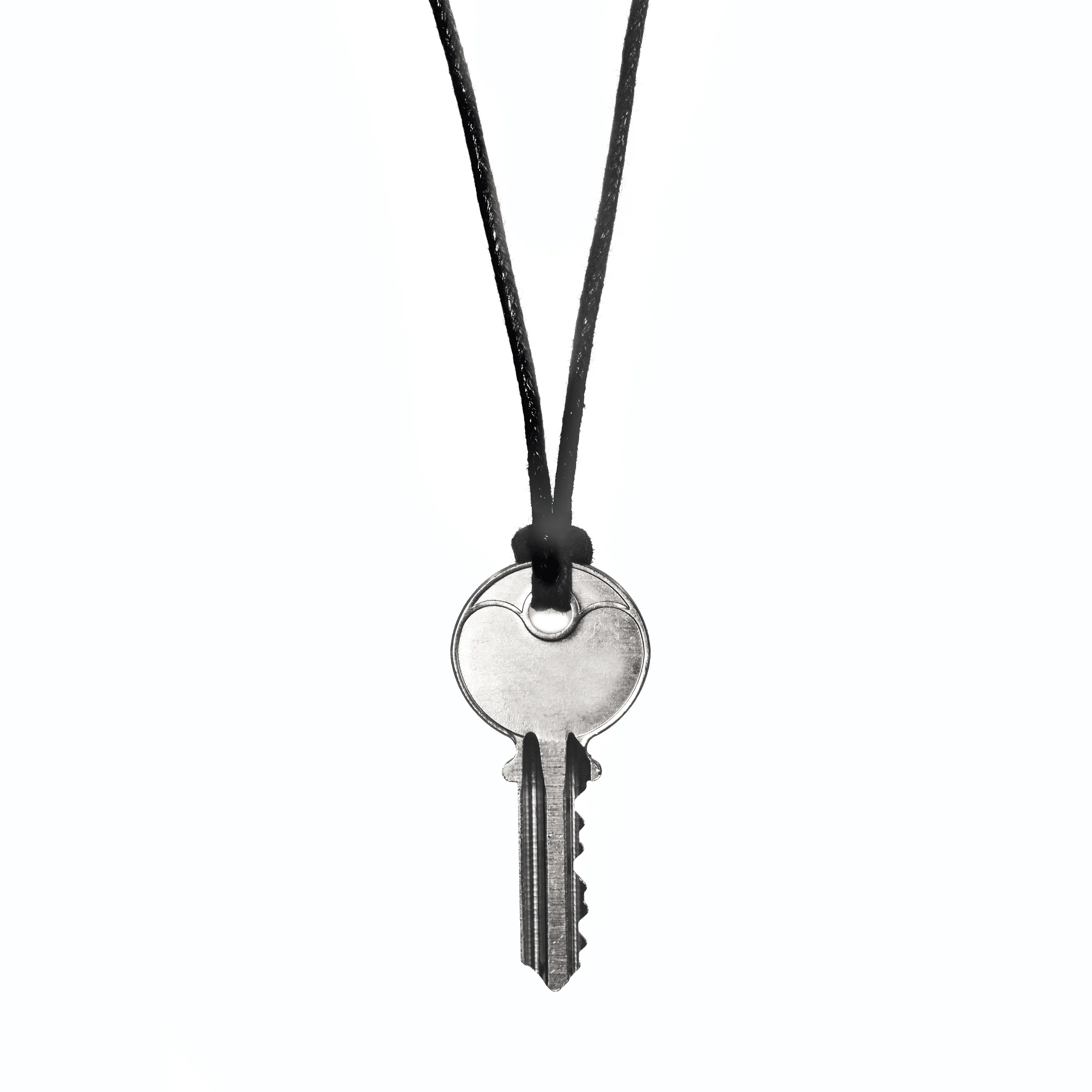 Classic Key Black Cord Necklace