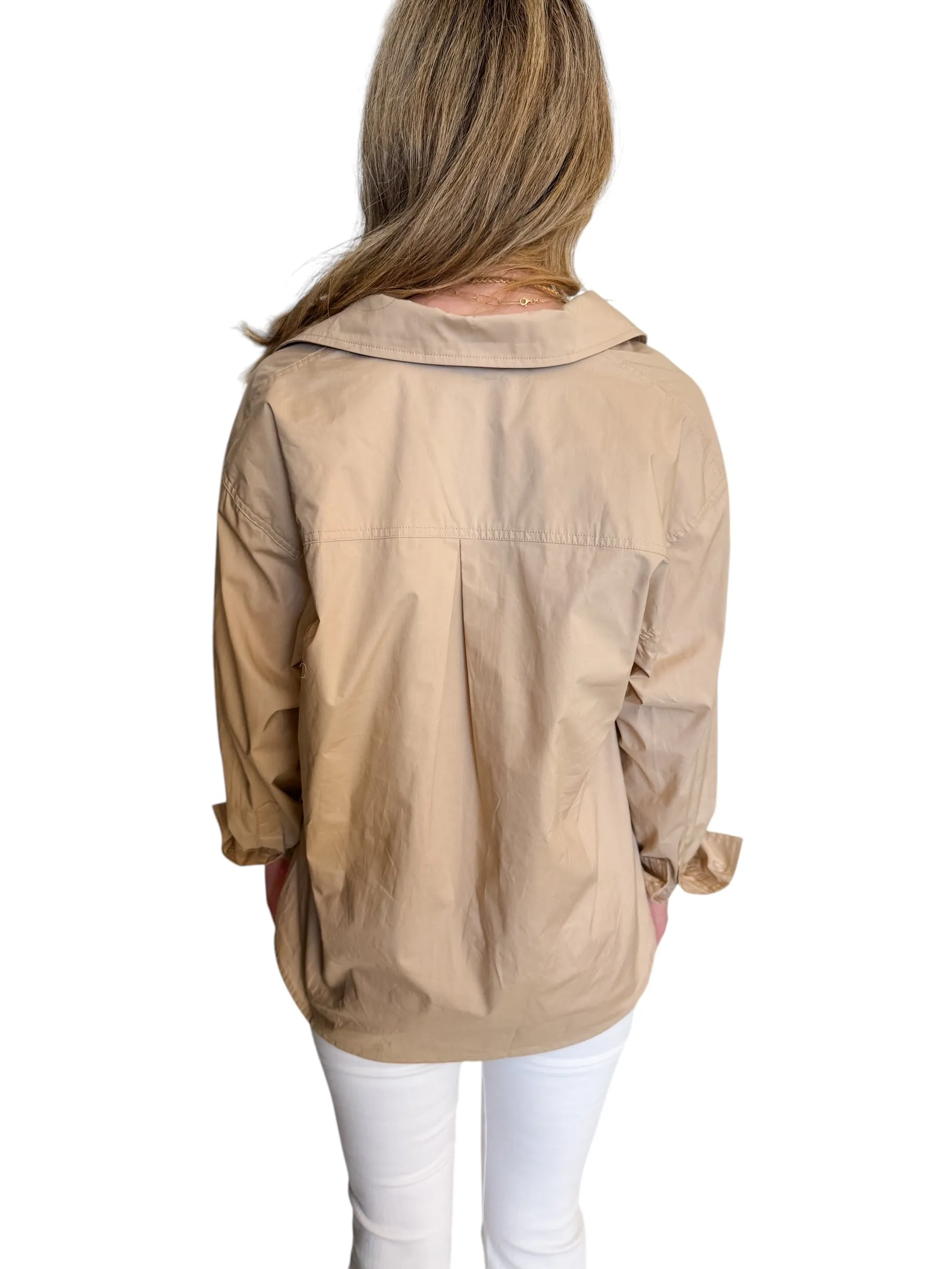 Classically Cute Button Up in Taupe