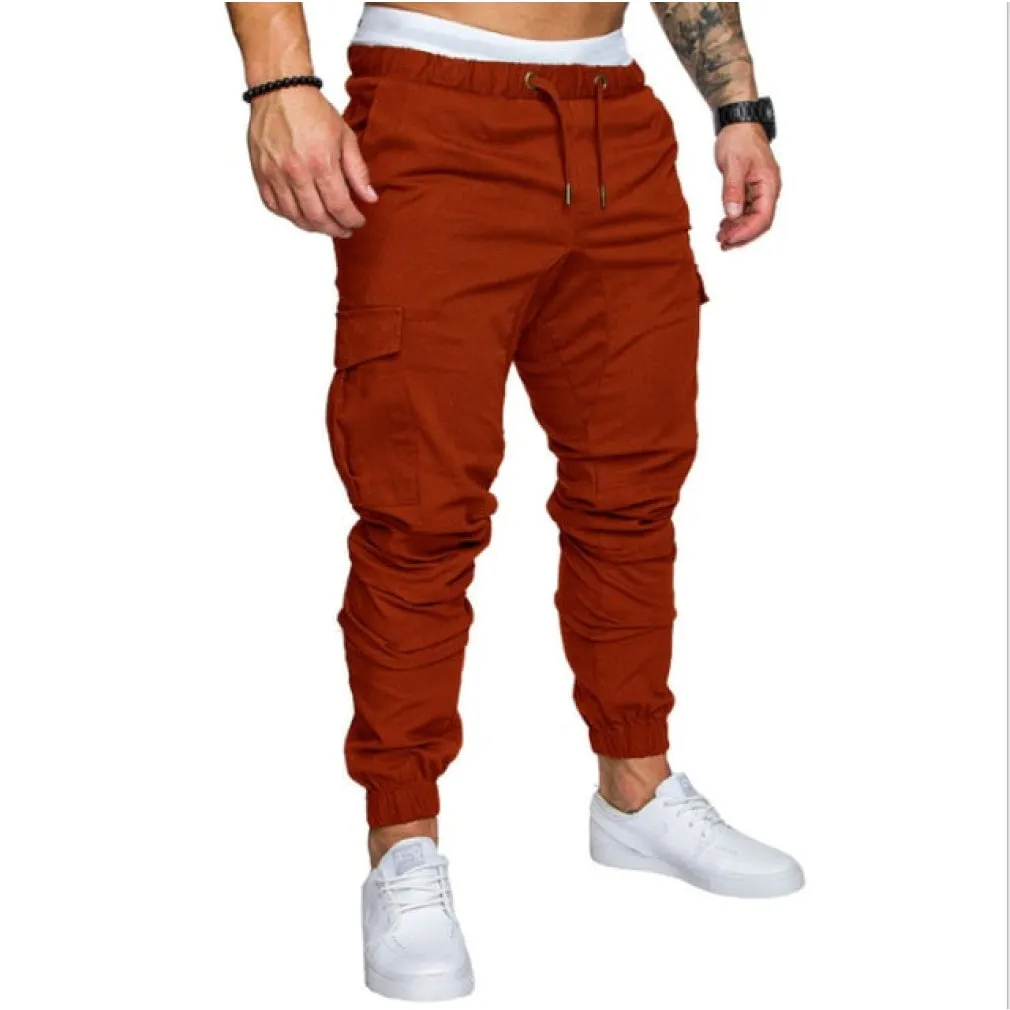 ContiNent 33 Autumn Men Pants Hip Hop Harem Joggers Pants Trousers Mens Joggers Solid Multi-pocket Pants Sweatpants M-4XL