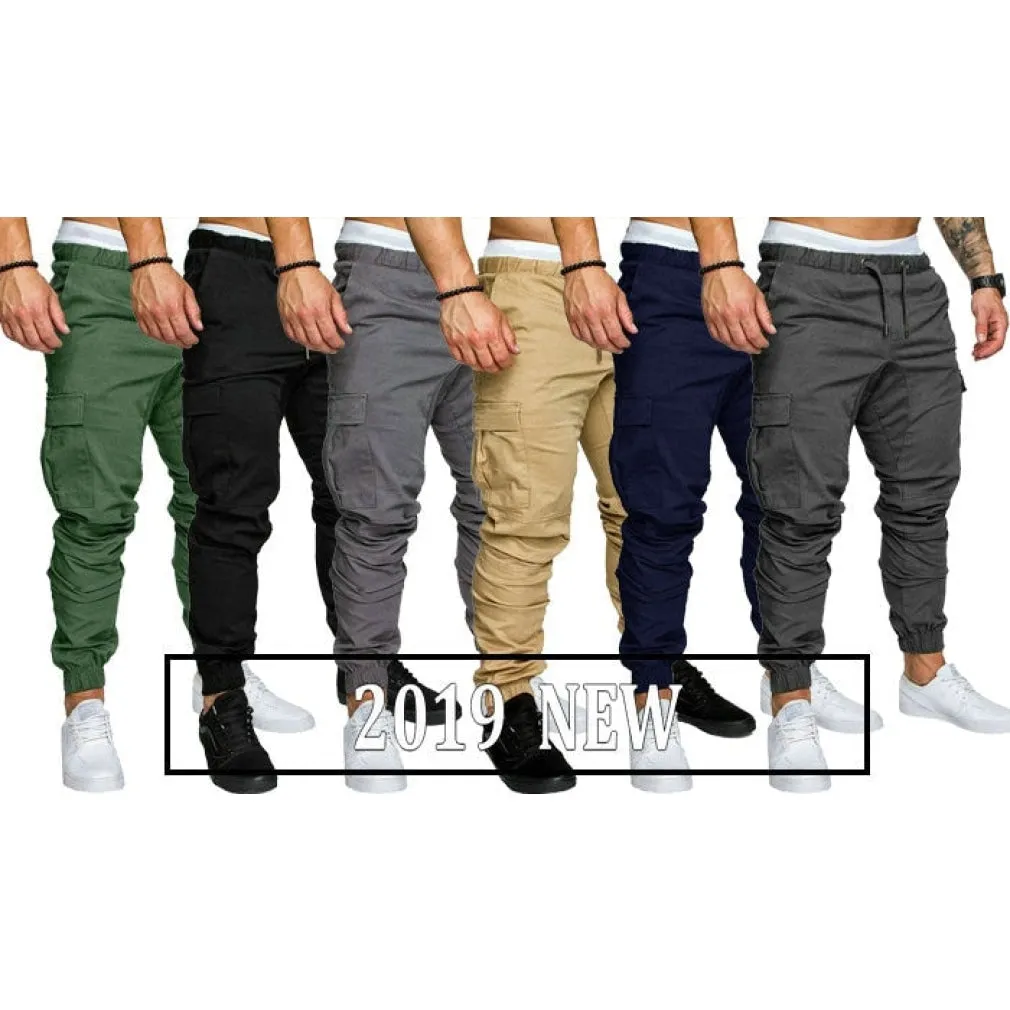 ContiNent 33 Autumn Men Pants Hip Hop Harem Joggers Pants Trousers Mens Joggers Solid Multi-pocket Pants Sweatpants M-4XL