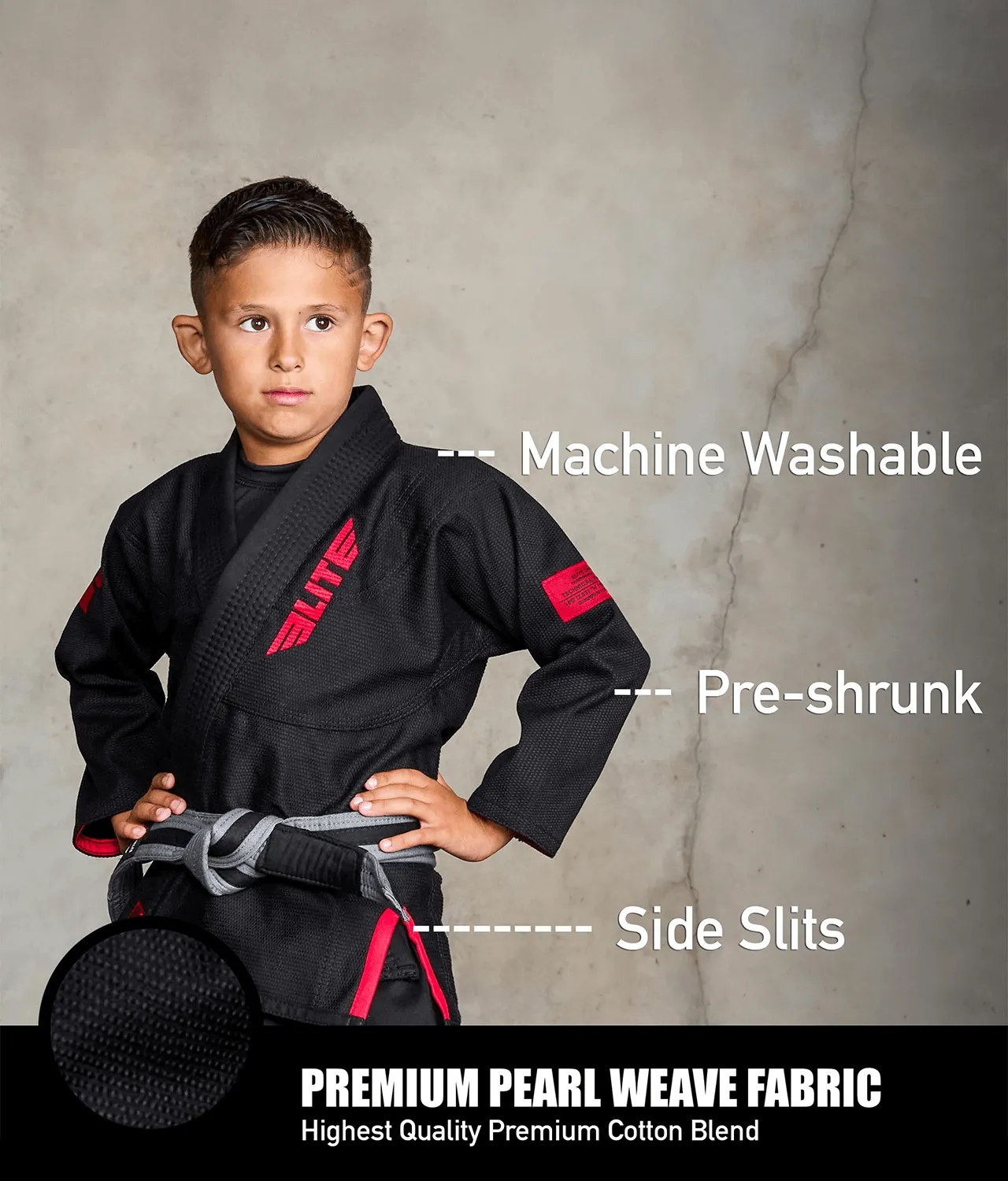 Core Black Brazilian Jiu Jitsu Kids BJJ Gi