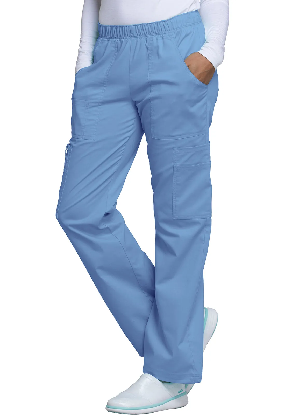 Core Stretch 4005 Mid Rise Pull-On Cargo Pants Ciel