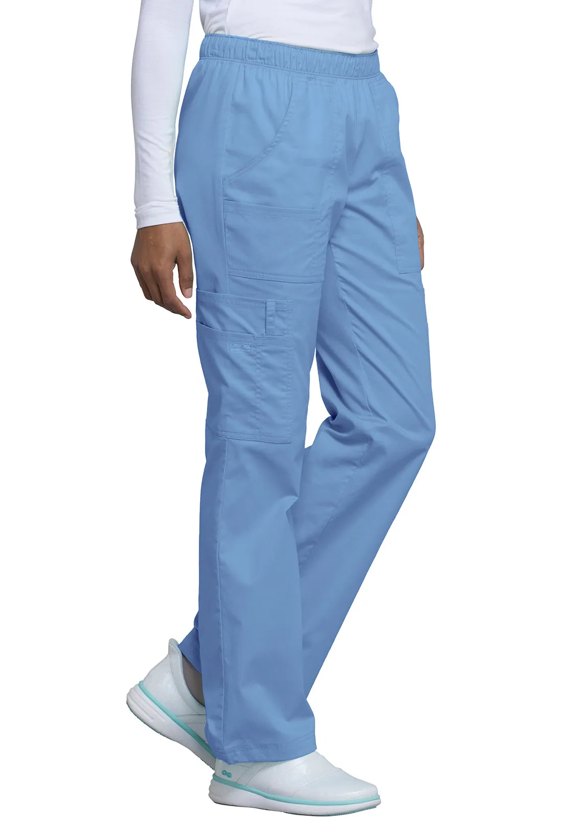 Core Stretch 4005 Mid Rise Pull-On Cargo Pants Ciel