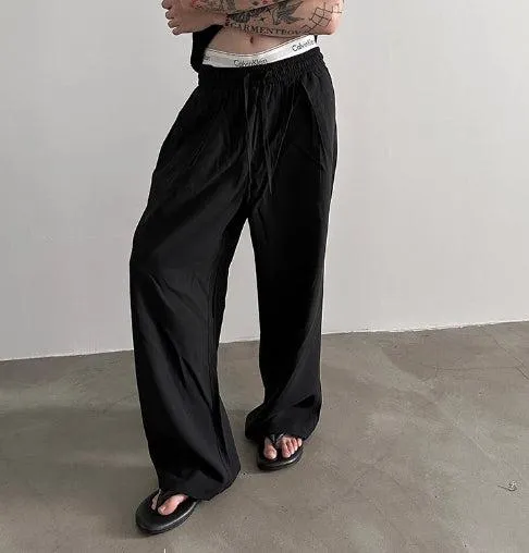 Cotton and Linen Drawstring Pants