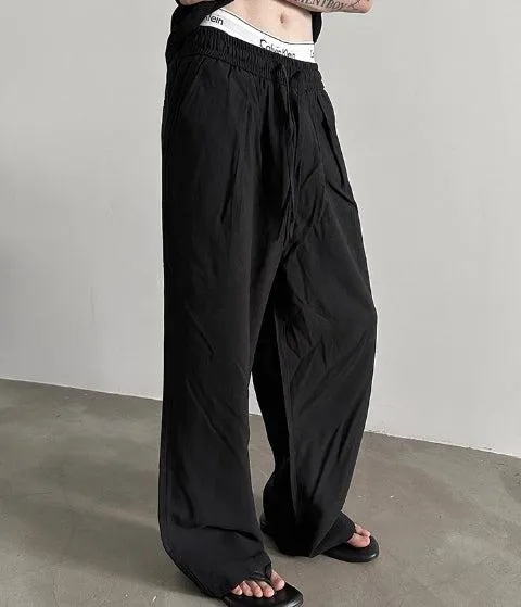 Cotton and Linen Drawstring Pants
