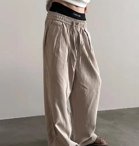 Cotton and Linen Drawstring Pants