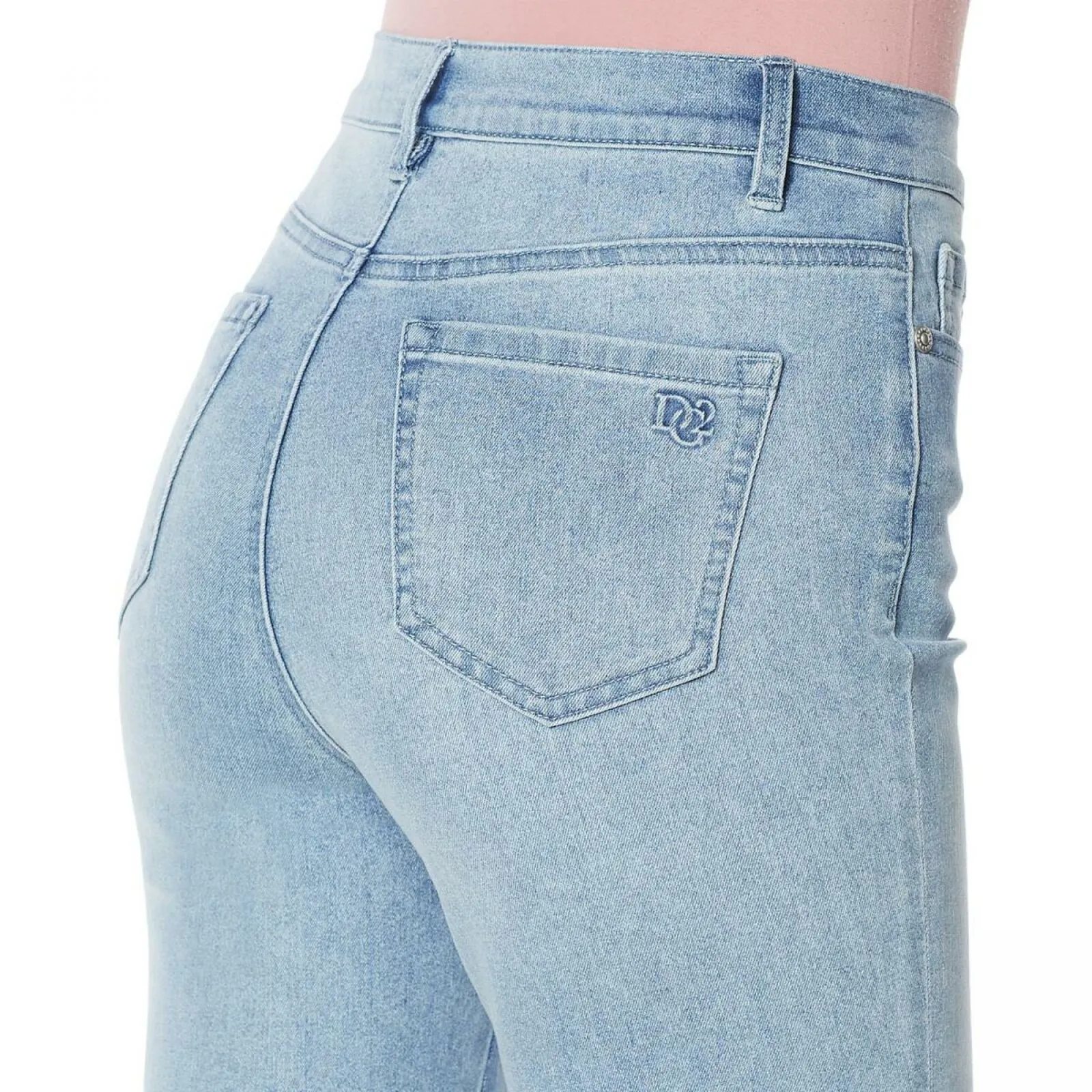 DG2 by Diane Gilman Women's Plus Size Embellished Fringe Hem Cropped Jeans