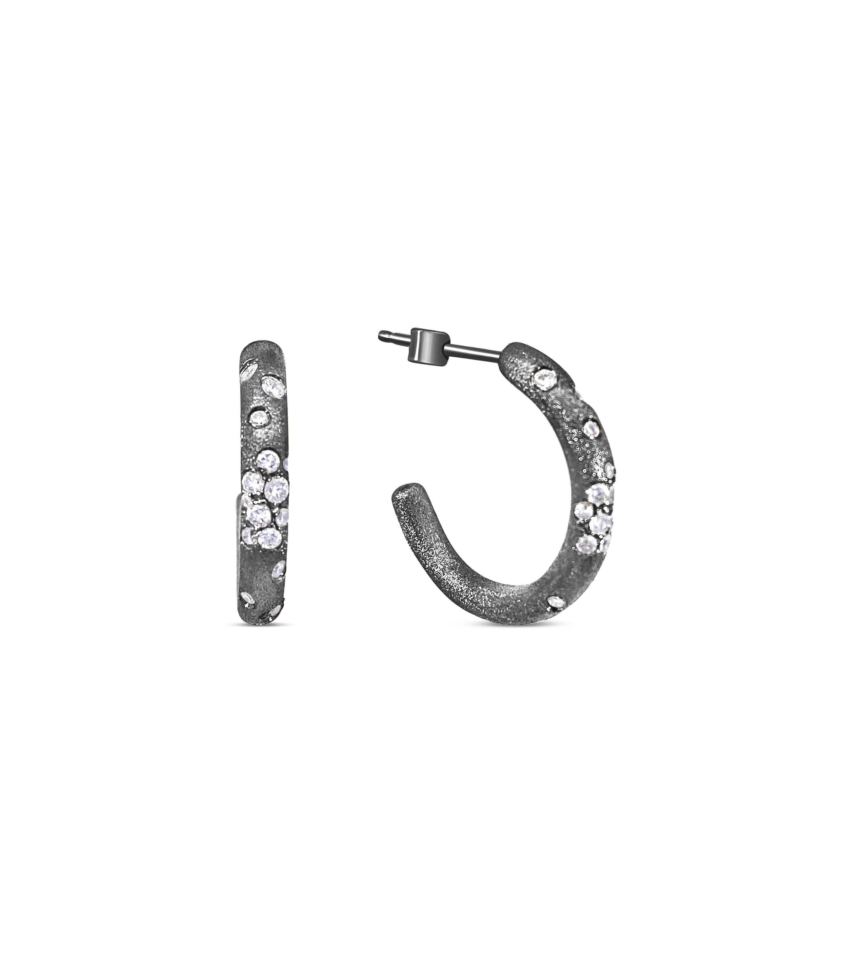 Diamond Celestial J Hoop Earrings