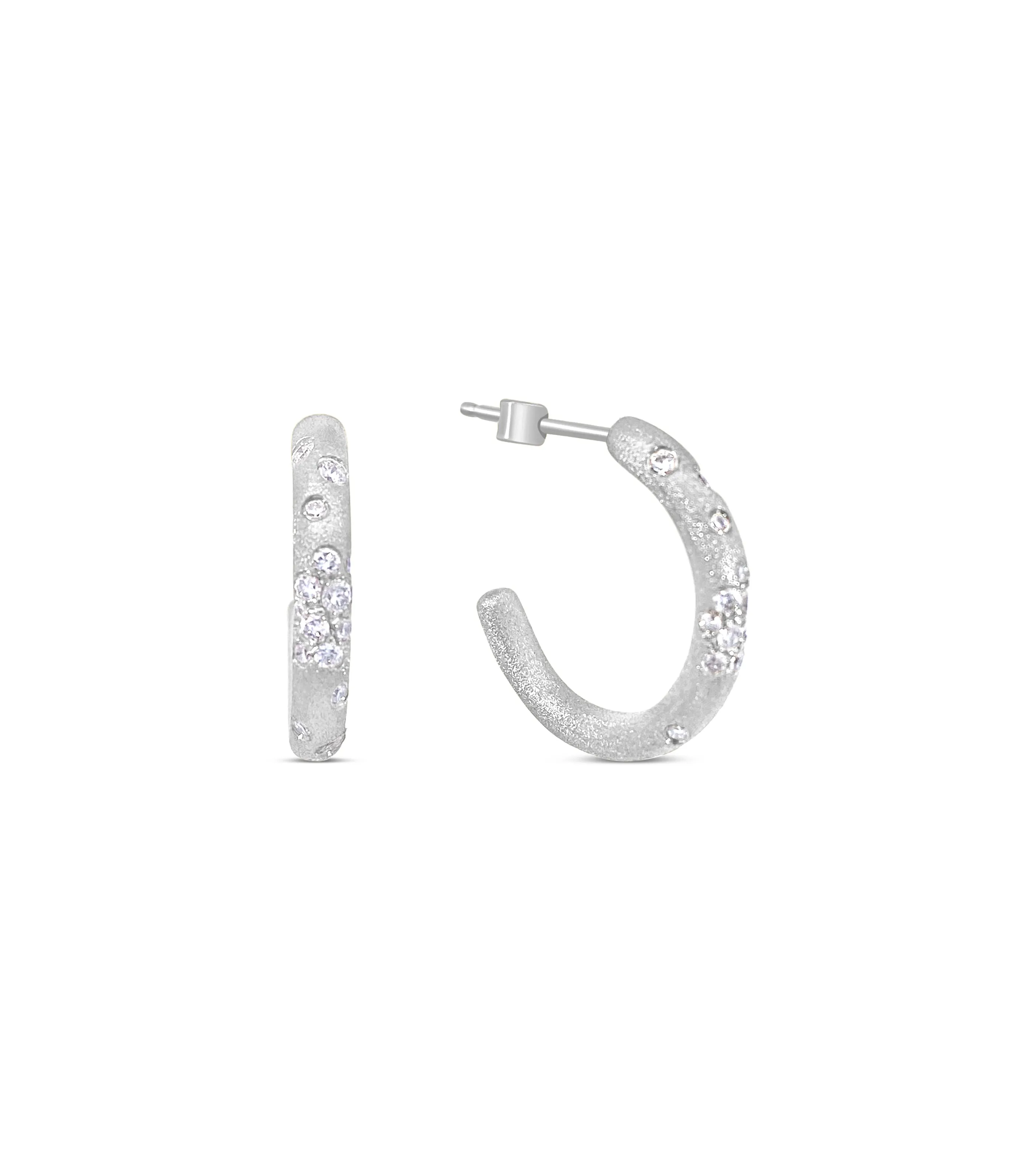 Diamond Celestial J Hoop Earrings