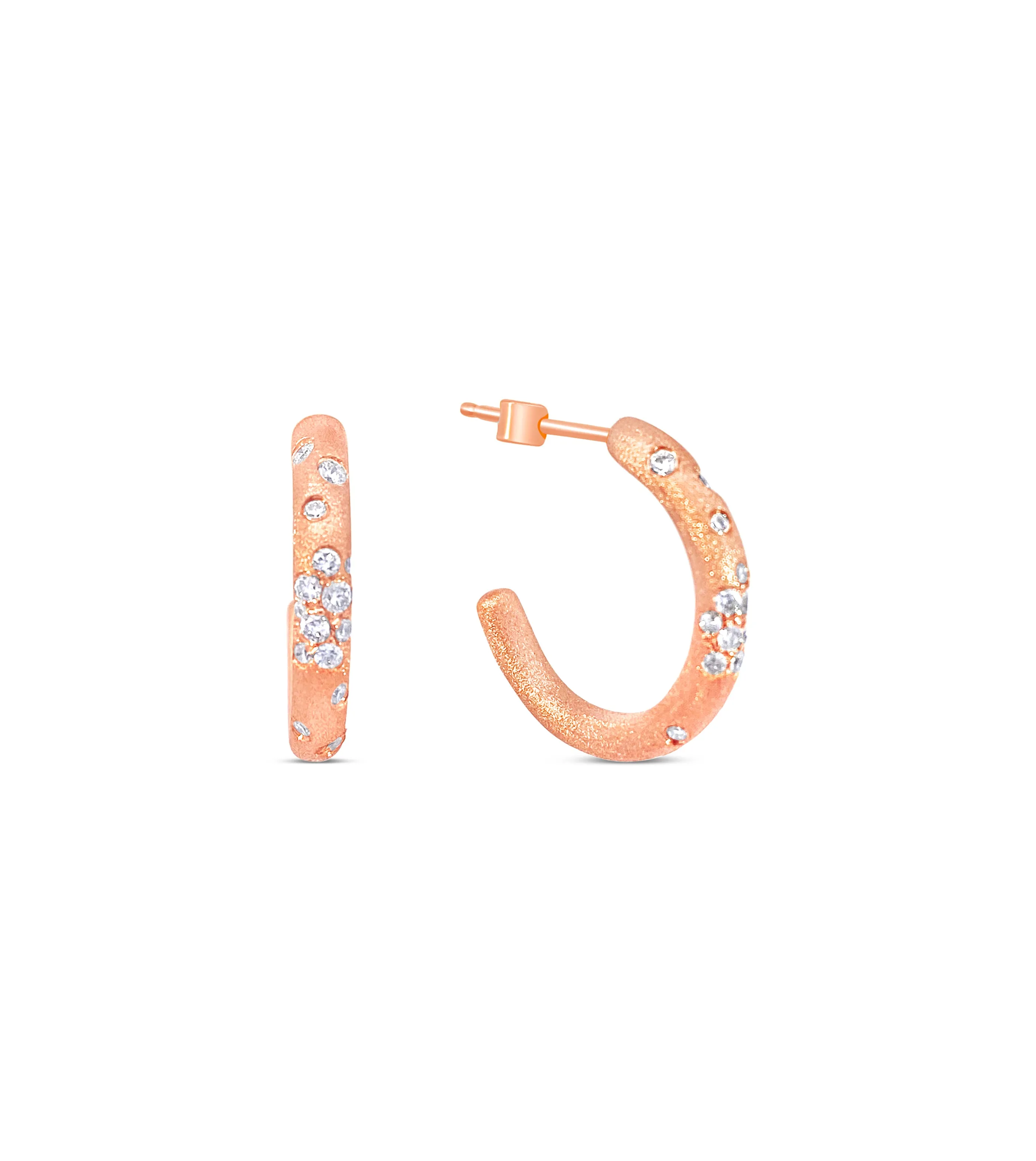 Diamond Celestial J Hoop Earrings