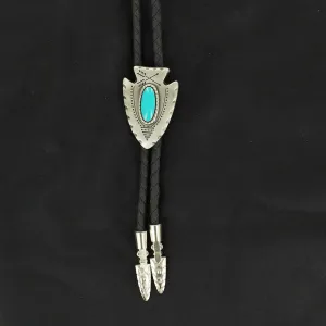 Double S Bolo Tie - Arrowhead w/ Turquoise