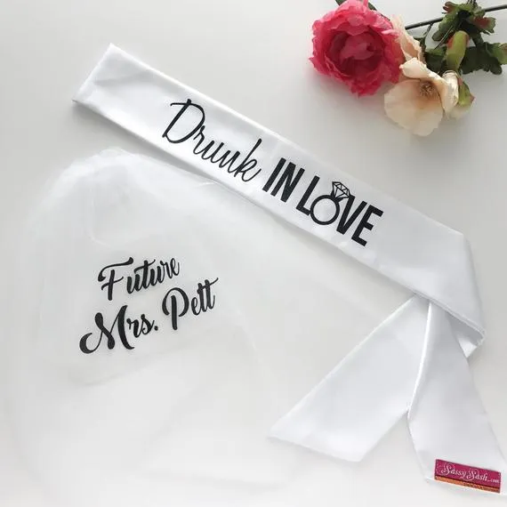 Drunk in Love White Sassy Sash