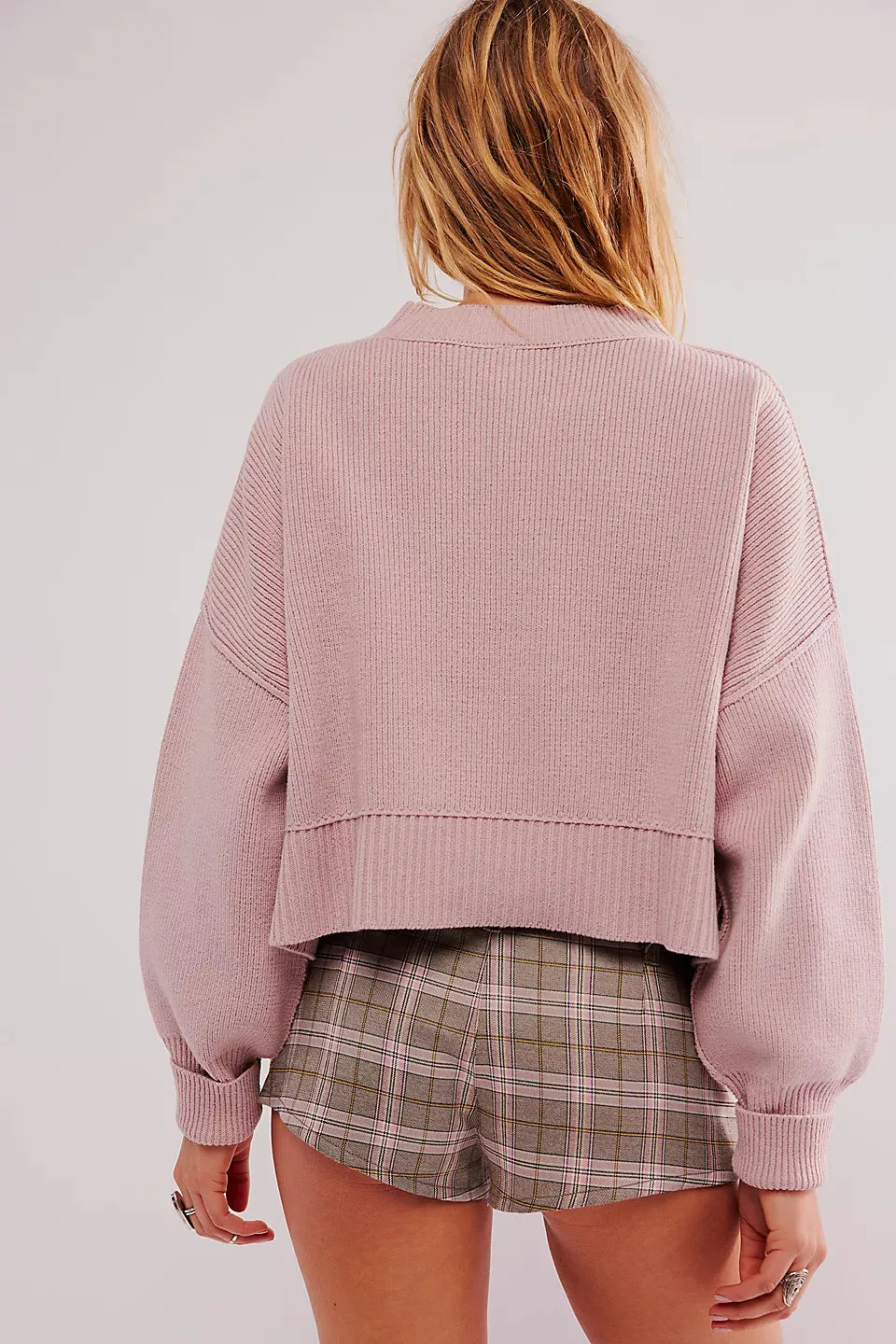 EASY STREET  CROP PULLOVER - LOST PETAL