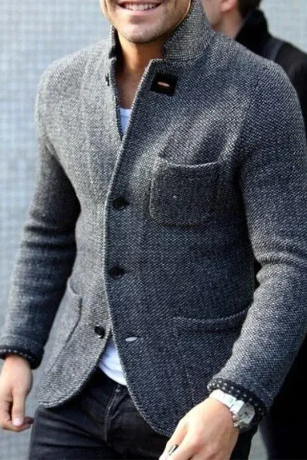 Elias | Men Winter Slim Fit Button Down Coat | Formal