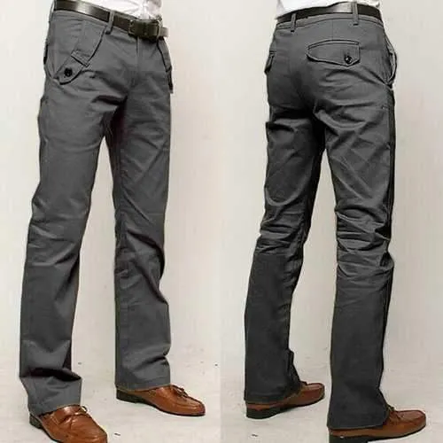 Excellent Quality Mens Cotton Casual Fashion Solid Pants