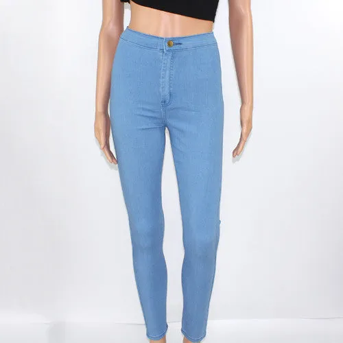 Fashion Pencil Jeans Woman Casual Denim Stretch Skinny Jeans Vintage High Waist Jeans Women Black Blue Plus Size