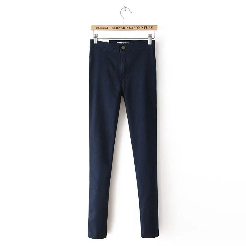 Fashion Pencil Jeans Woman Casual Denim Stretch Skinny Jeans Vintage High Waist Jeans Women Black Blue Plus Size