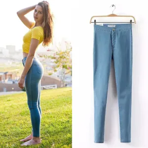 Fashion Pencil Jeans Woman Casual Denim Stretch Skinny Jeans Vintage High Waist Jeans Women Black Blue Plus Size