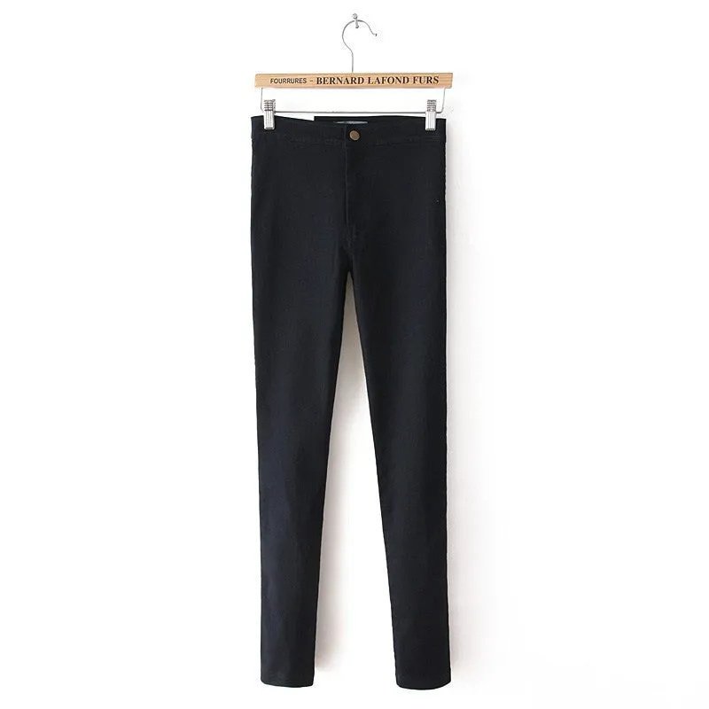 Fashion Pencil Jeans Woman Casual Denim Stretch Skinny Jeans Vintage High Waist Jeans Women Black Blue Plus Size