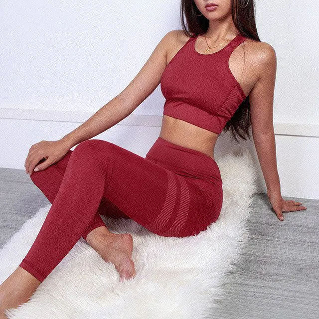 Fashion sexy Women's Yoga Sports Bra And Leggings Colorful Yoga Wear