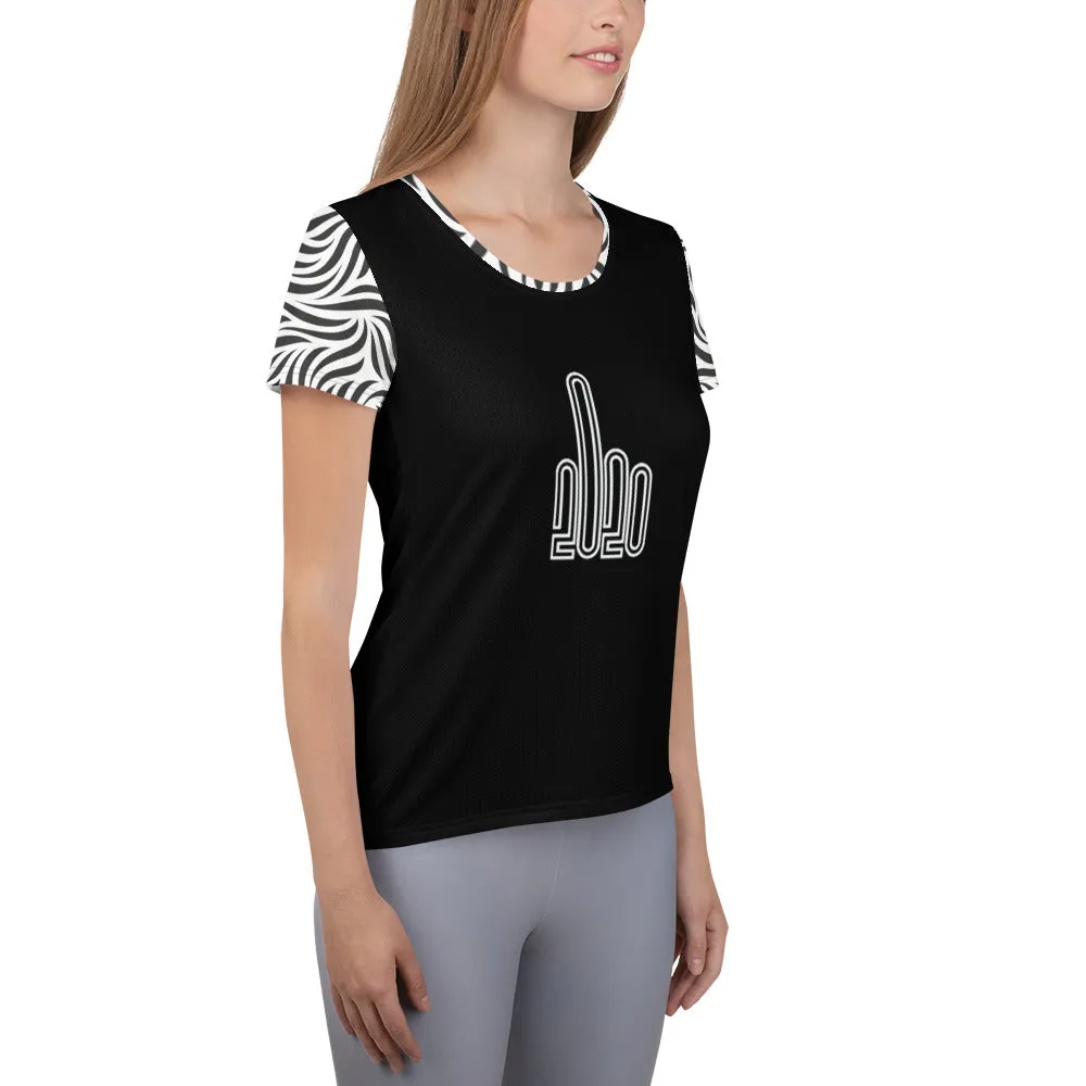 F*ck 2020 - Black and White Pattern - Women's Athletic T-shirt