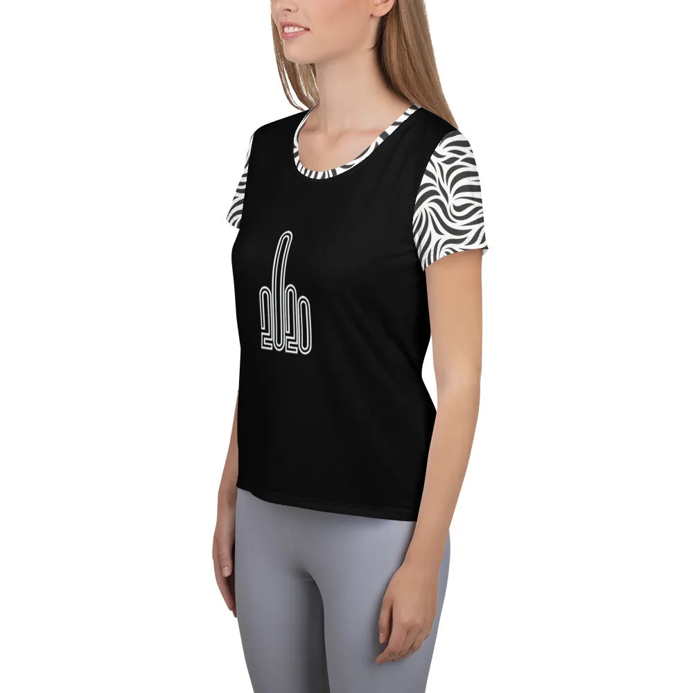 F*ck 2020 - Black and White Pattern - Women's Athletic T-shirt