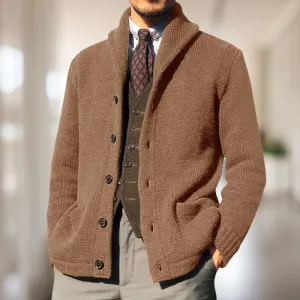 Finnian - Men's Solid Color Button Knit Jacket