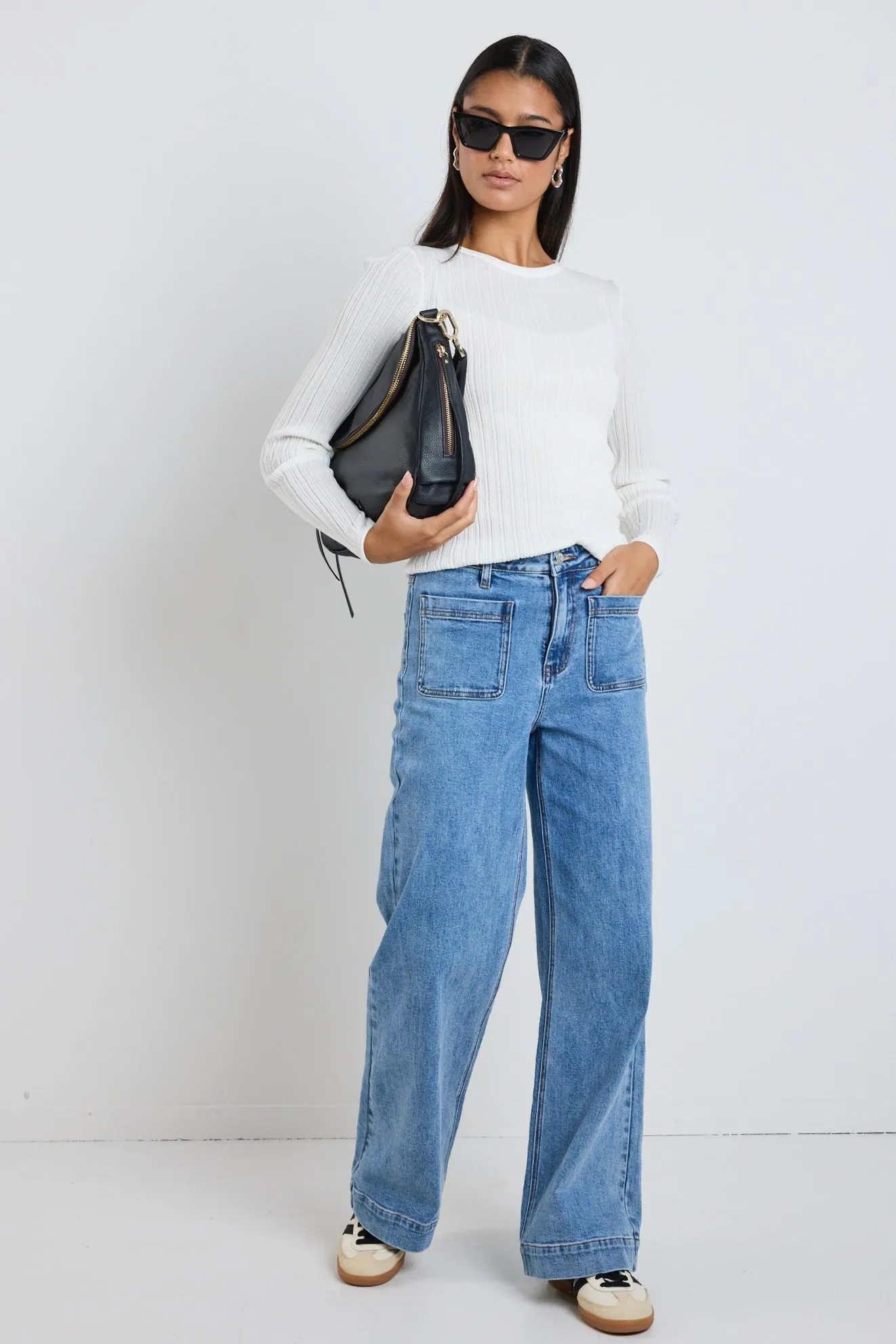 Fragment Ivory Sheer LS Knit Top