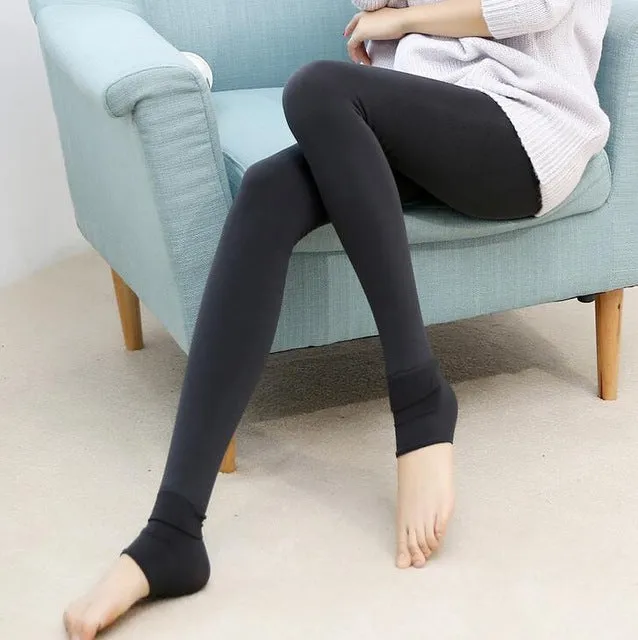 Free Shipping Women Leggings inside Thicken Fur Warm Leggings womens winter fleece legging pants female velvet leggins