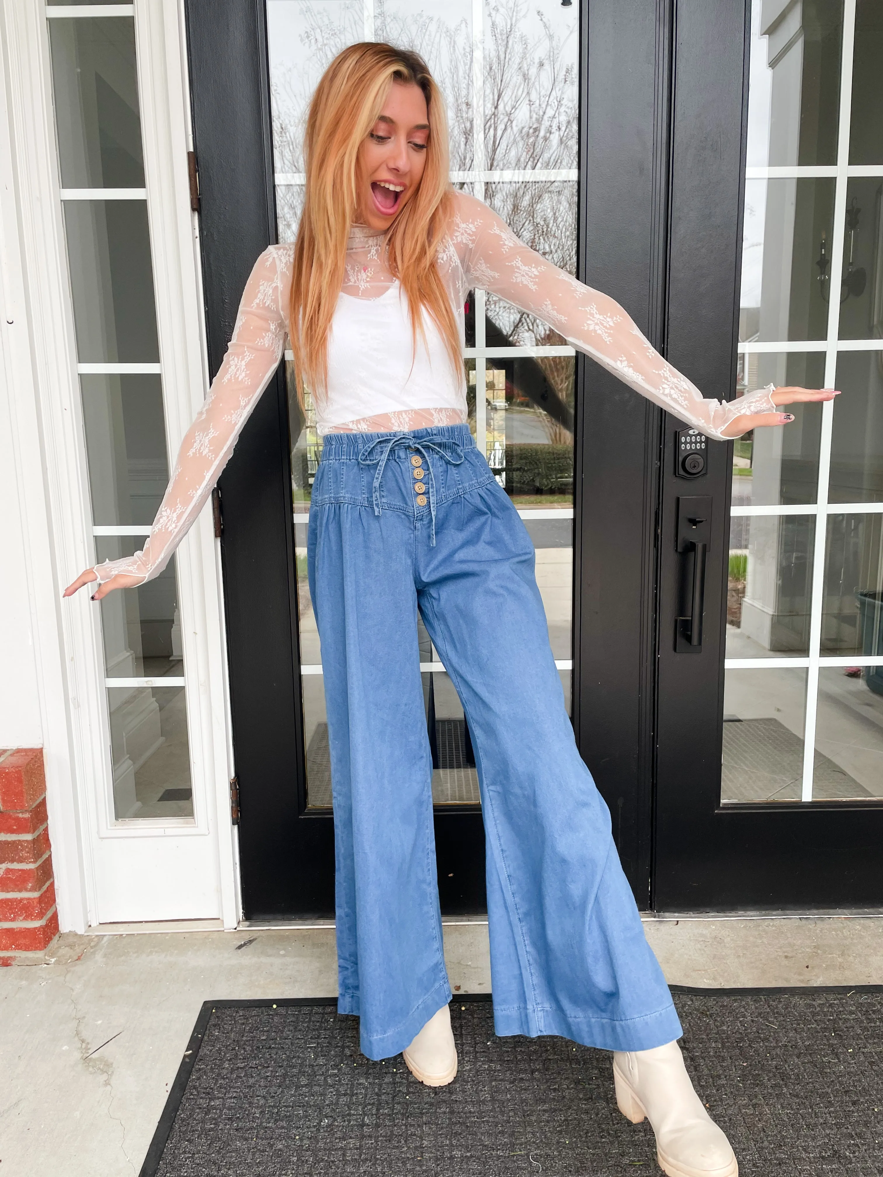 Gathering Together Wide Leg Pant