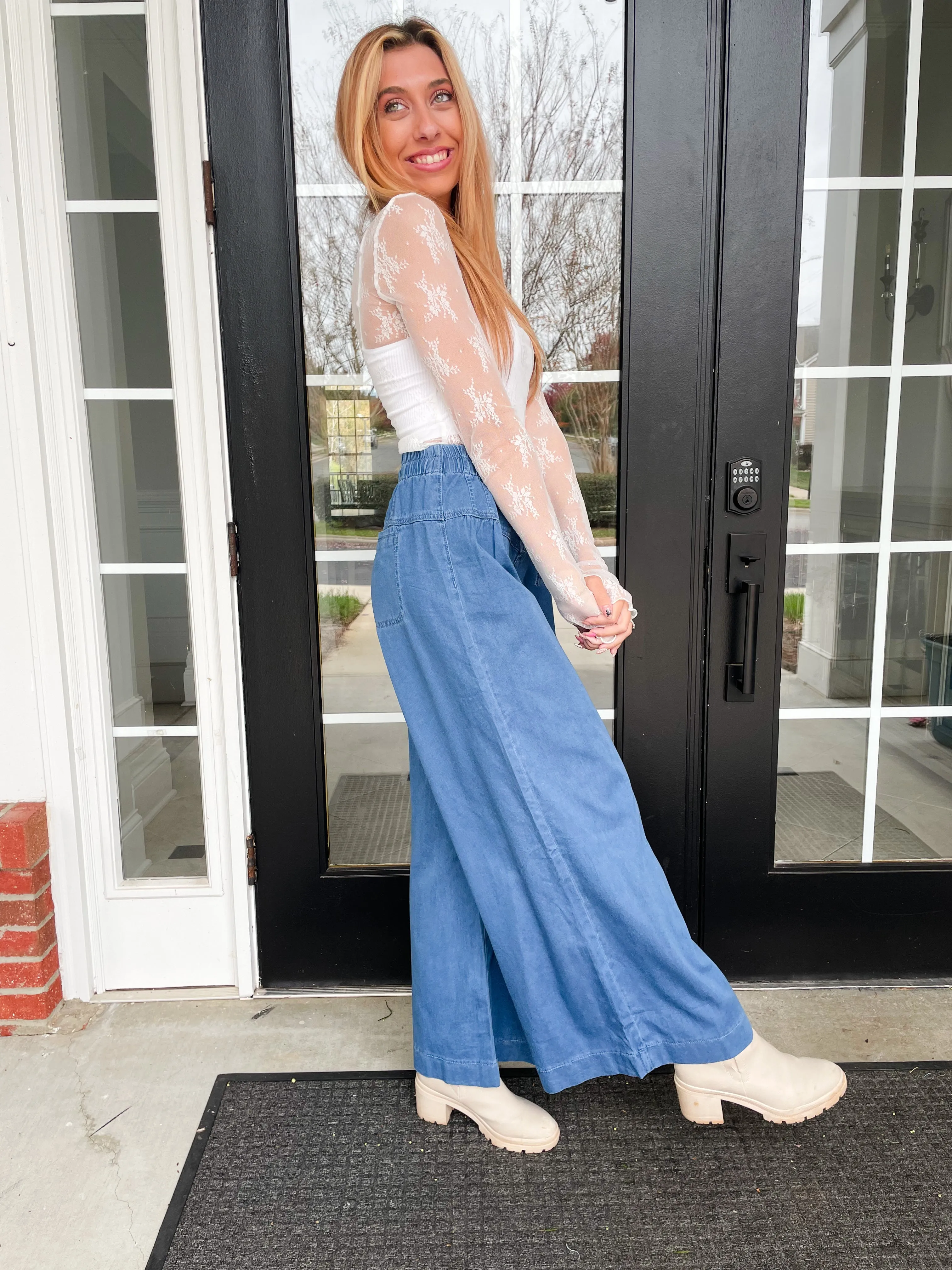 Gathering Together Wide Leg Pant