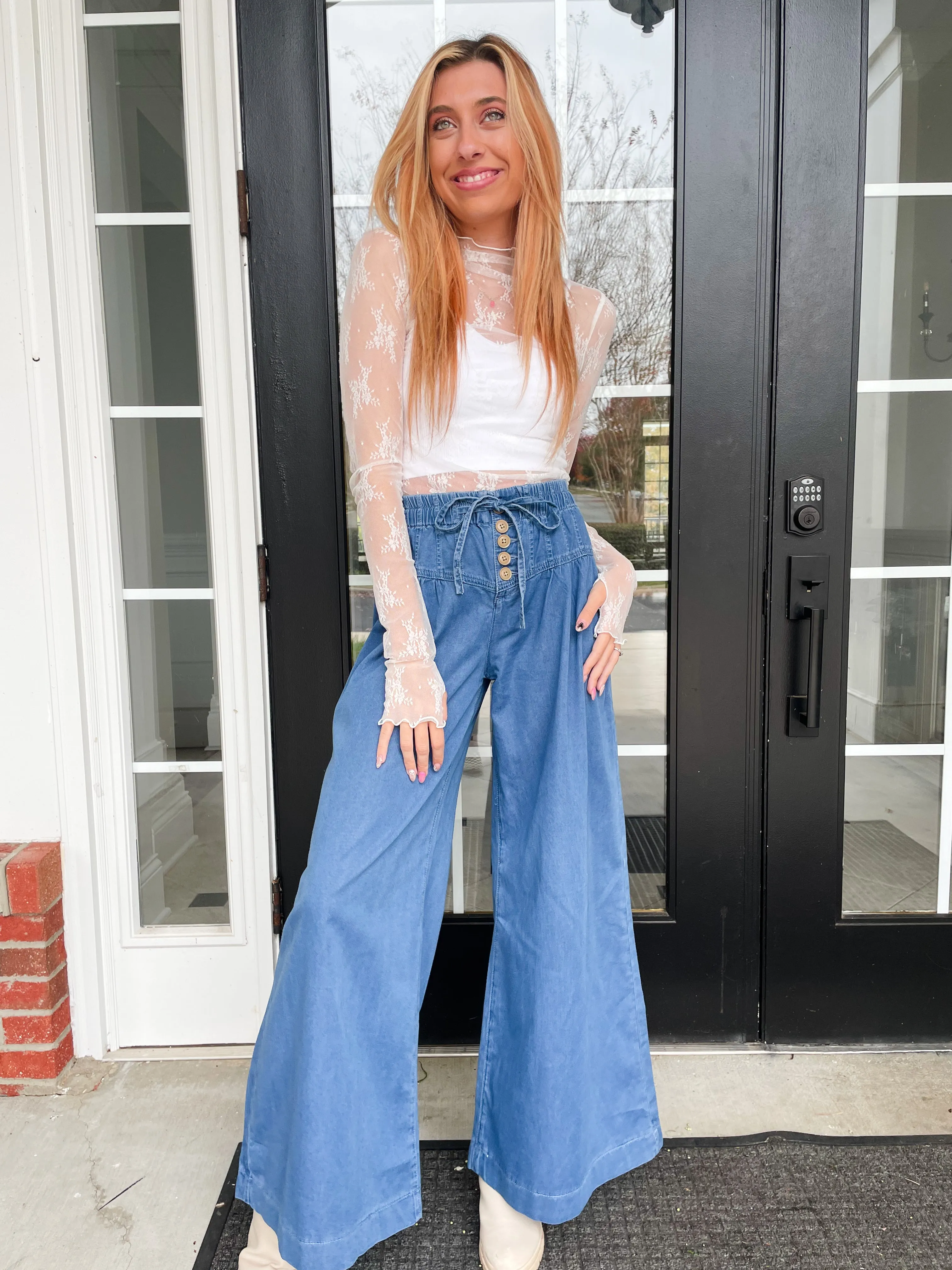 Gathering Together Wide Leg Pant
