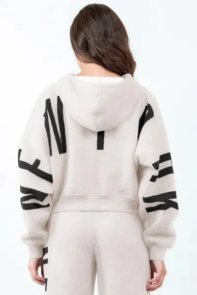 Graphic Cropped Hoodie