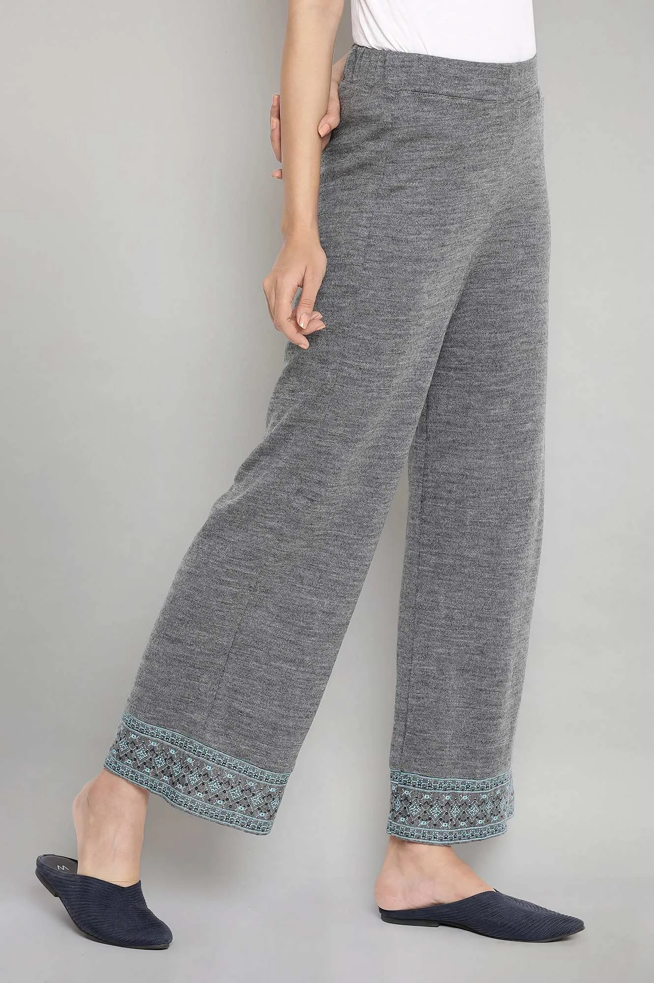 Grey Casual Palazzo Pants