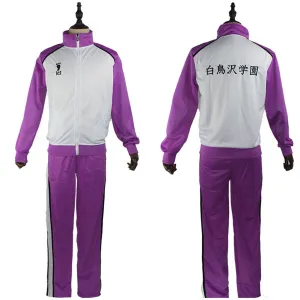 Haikyu!! Shiratorizawa Anime Character School Purple Sports Uniforms Cosplay Costume Outfits