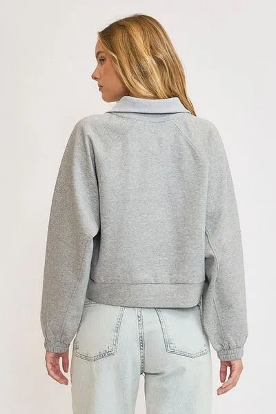 Half Zip Cropped Sweatshirt
