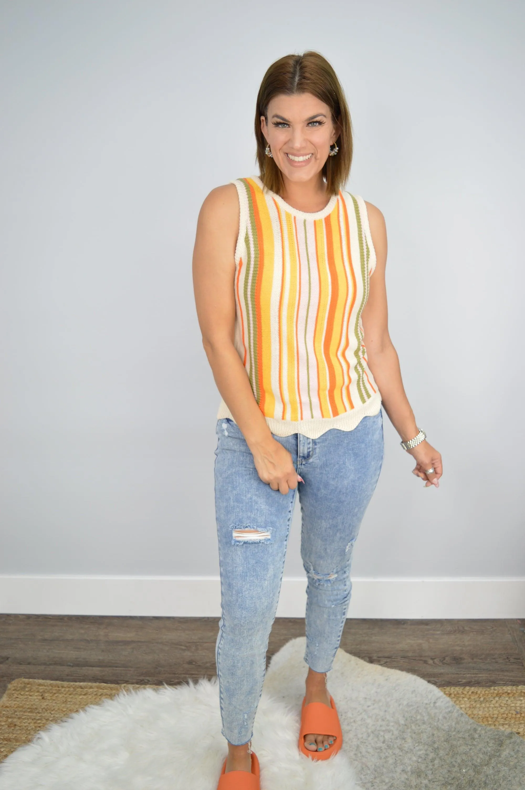 Hazel Blues® | Striped Knitted Tank