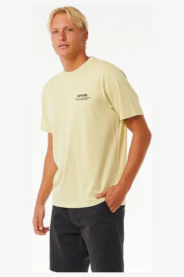 HERITAGE DING REPAIRS TEE - VINTAGE YELLOW