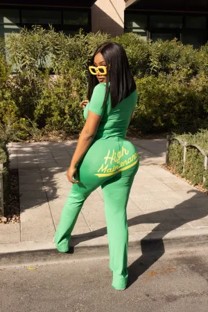 HIGH MAINTENANCE CASUAL TRACKSUIT SET - GREEN