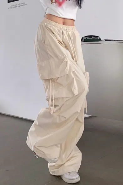 Hip-hop pockets wide-leg pants