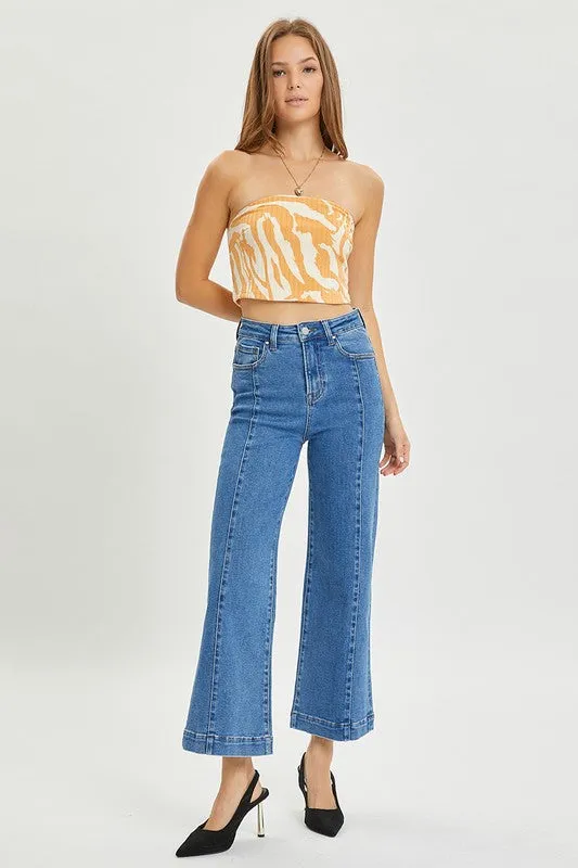 HR ANKLE WIDE LEG JEAN BY RISEN