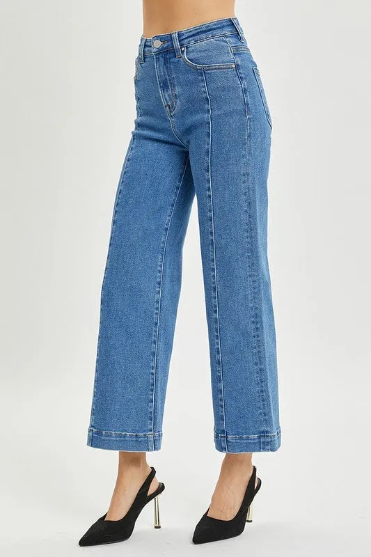 HR ANKLE WIDE LEG JEAN BY RISEN