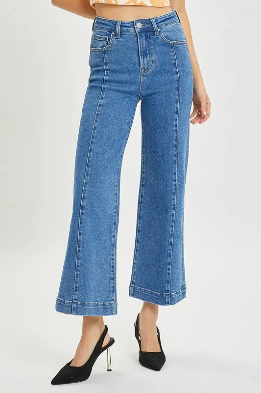 HR ANKLE WIDE LEG JEAN BY RISEN