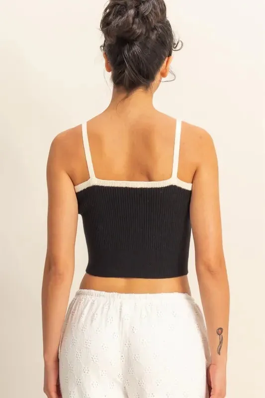 HYFVE Square Neck Ribbed Knit Cami