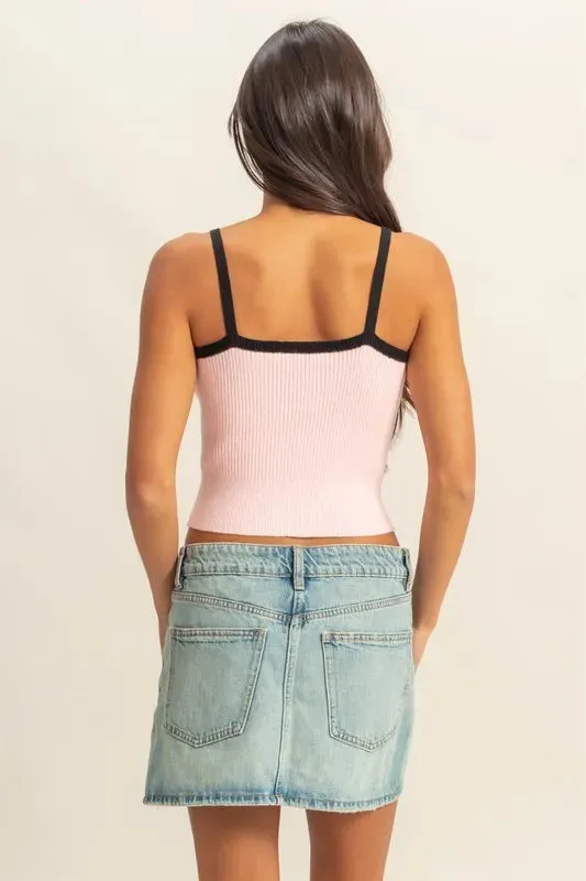 HYFVE Square Neck Ribbed Knit Cami