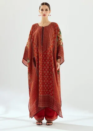 Ichika rust silk kaftan
