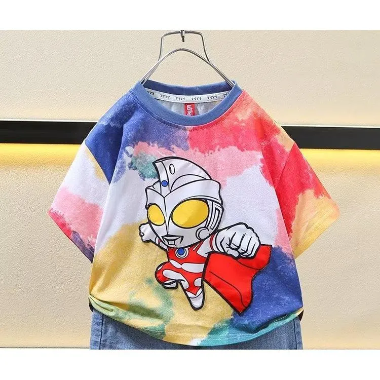 INSTOCK-Ultraman Clothes Boys Summer Suit