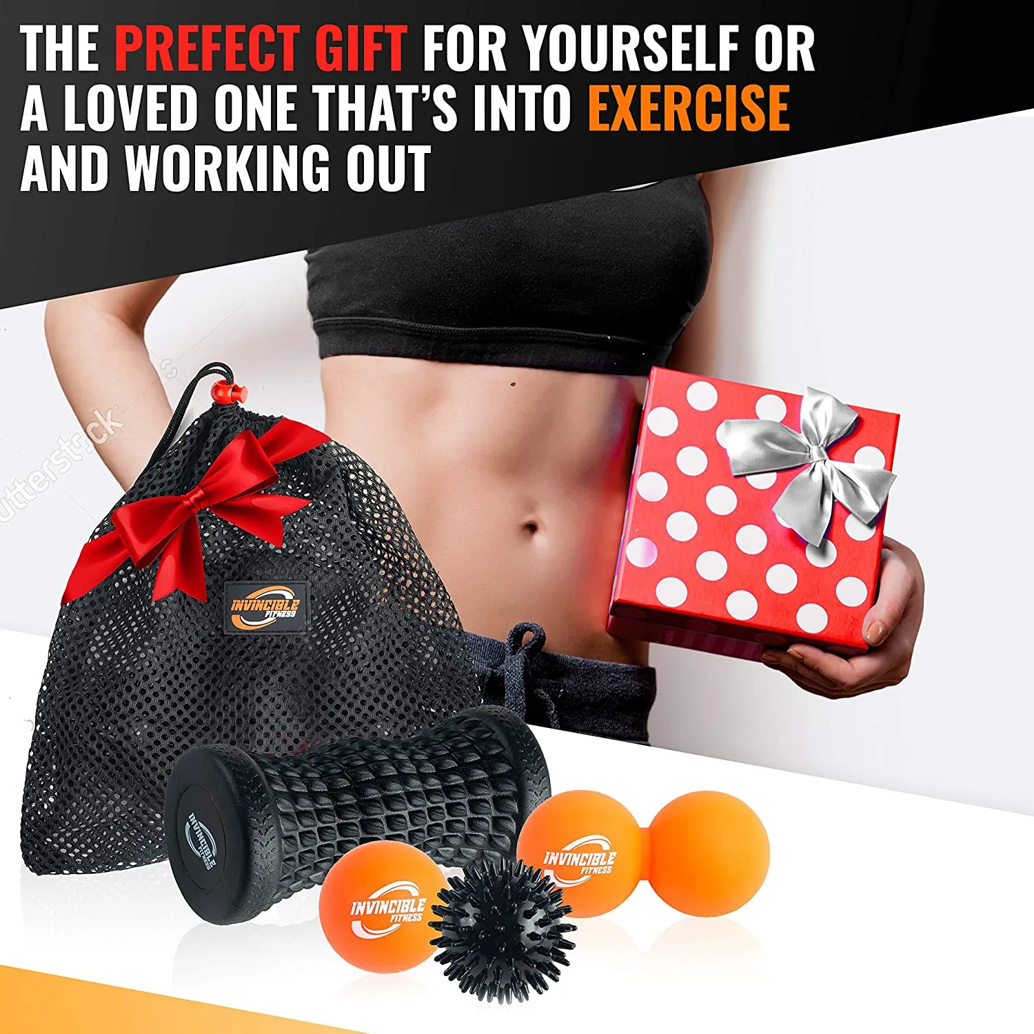 Invincible Fitness Massage Ball & Foot Roller Set